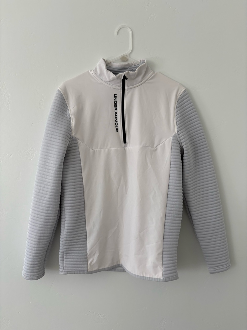 Under Armour Men’s White and Light Gray Half-Zip Performance Pullover